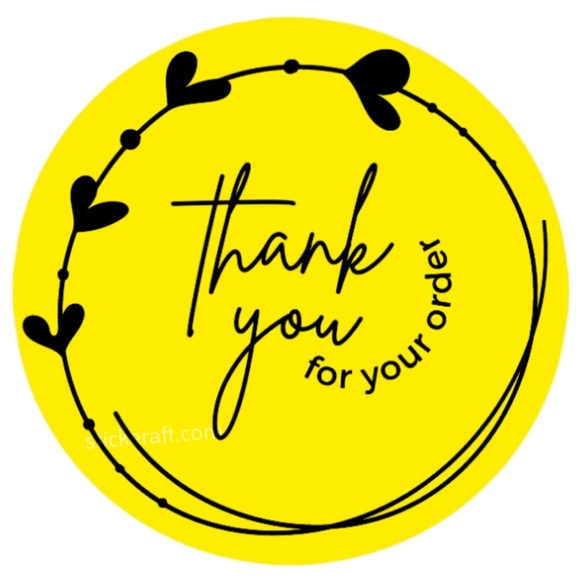 Pack of 100 Stickers 2in thank you for your order Stickers Packaging Supplies - Picture 9 of 13